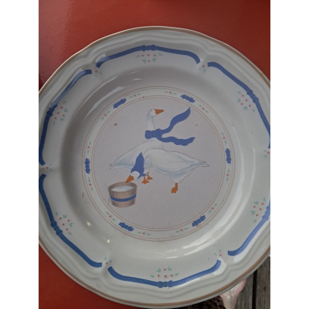 Newcor Stoneware 6005 Countryside 10 5/8" Dinner plate 1987 Geese 80's